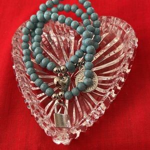 COPY - Girls Three Strand Beaded Bracelet With Charms: Kids Like Valentine Gift…